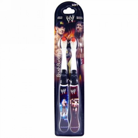 Brush Buddies, WWE, Kids Toothbrush Pack, 2 Toothbrushes (Discontinued Item)
