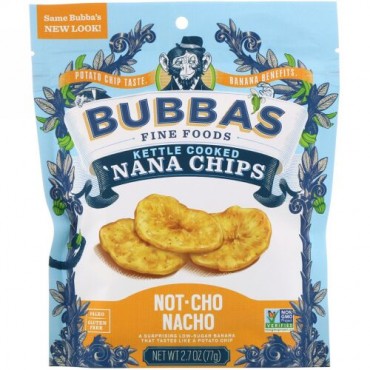 Bubba's Fine Foods, 'ナナチップス、マチョナチョ、2.7オンス (77 g) (Discontinued Item)