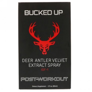 Bucked Up, ディア アントラー ベルベット エキス スプレー、ポスト ワークアウト、2 oz (60 ml) (Discontinued Item)