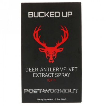Bucked Up, ディア アントラー ベルベット エキス スプレー、ポスト ワークアウト、2 oz (60 ml) (Discontinued Item)