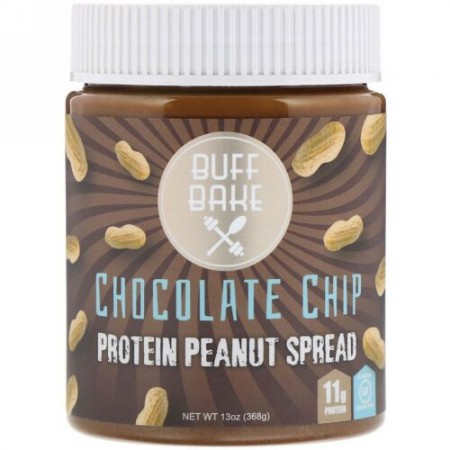 Buff Bake, プロテインピーナッツスプレッド、チョコレートチップ、13 oz (368 g) (Discontinued Item)