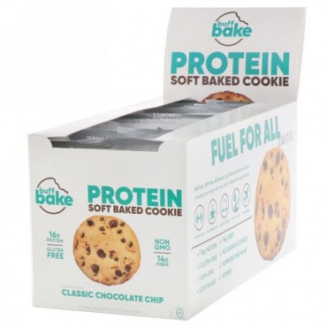 Buff Bake, Protein Soft Baked Cookie, Classic Chocolate Chip, 12 Cookies, 2.82 oz (80 g) Each (Discontinued Item)