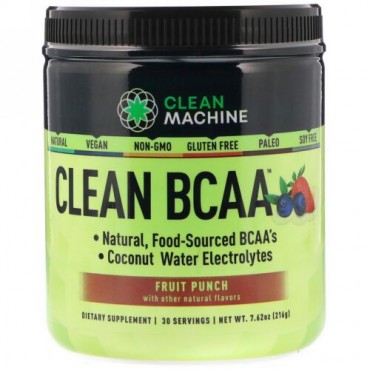 CLEAN MACHINE, Clean BCAA, Fruit Punch, 7.62 oz (216 g) (Discontinued Item)
