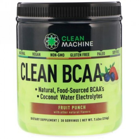 CLEAN MACHINE, Clean BCAA, Fruit Punch, 7.62 oz (216 g) (Discontinued Item)