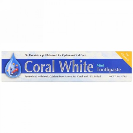CORAL LLC, Coral White Toothpaste, Mint, 6 oz (170 g) (Discontinued Item)