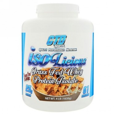 CTD Sports, Isolicious グラスフェッドホエイタンパク質アイソレート、シナモンシリアル風味、4 lb (1830 g) (Discontinued Item)