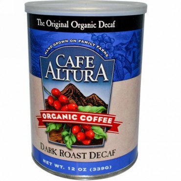 Cafe Altura, オーガニックコーヒー, ダークロースト・デカフェ, 12 オンス (339 g)