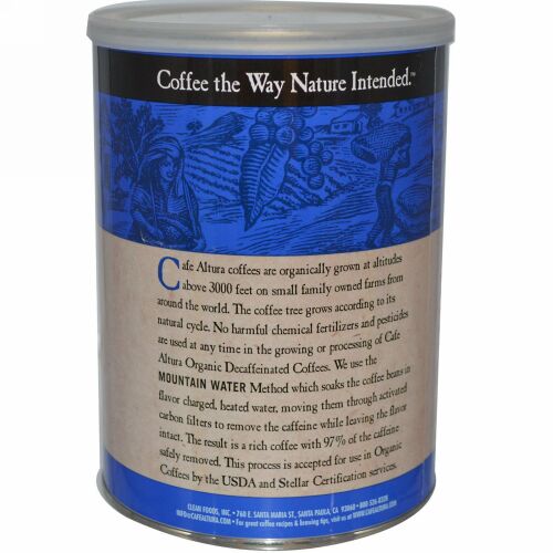 Cafe Altura, オーガニック コーヒー、 レギュラーロースト カフェインレス、 12 oz (339 g)