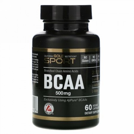 California Gold Nutrition, BCAA、AjiPure®（アジピュア）分岐鎖アミノ酸、500mg、植物性カプセル60粒