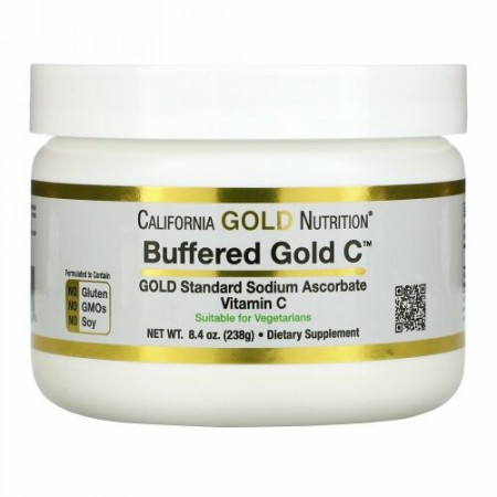 California Gold Nutrition, 緩衝Gold C（ゴールドC）、非酸性ビタミンC粉末、アスコルビン酸ナトリウム、238g（8.40オンス）
