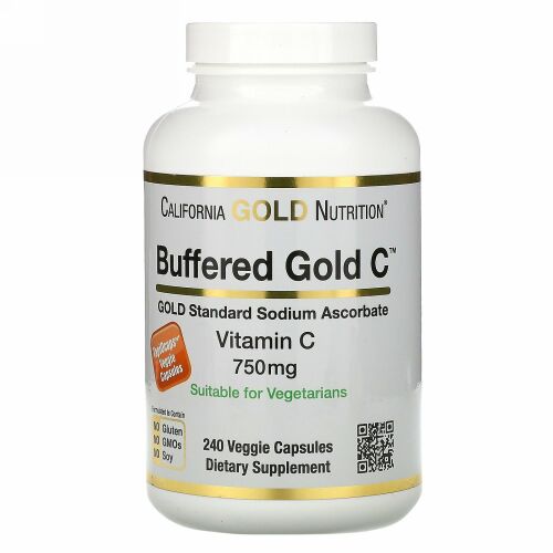 California Gold Nutrition, 緩衝ビタミンCカプセル、750mg、ベジカプセル240粒