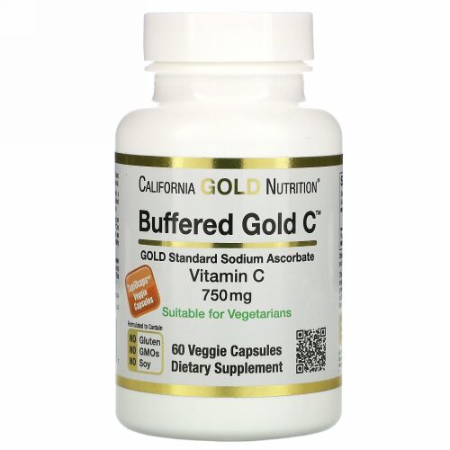 California Gold Nutrition, 緩衝ビタミンCカプセル、750mg、ベジカプセル60粒