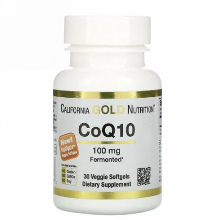 California Gold Nutrition, CoQ10（コエンザイムQ10）、100mg、植物性ソフトジェル30粒
