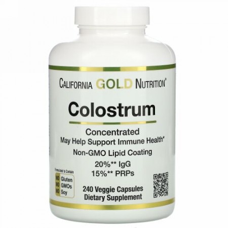 California Gold Nutrition, 初乳、濃縮、カプセル240粒