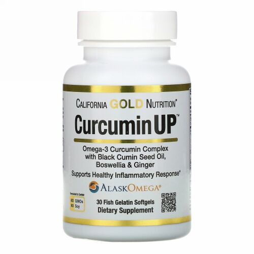 California Gold Nutrition, CurcuminUP（クルクミンアップ）、オメガ3クルクミンコンプレックス、炎症サポート、魚ゼラチンソフトジェル30粒