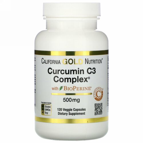 California Gold Nutrition, BioPerine（バイオペリン）配合Curcumin C3 Complex（クルクミンC3コンプレックス）、500mg、ベジカプセル120粒
