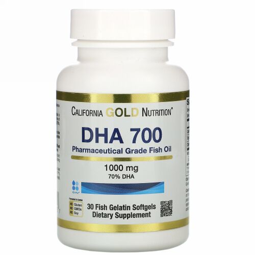 California Gold Nutrition, DHA 700フィッシュオイル、医薬品グレード、1,000mg、魚ゼラチンソフトジェル30粒