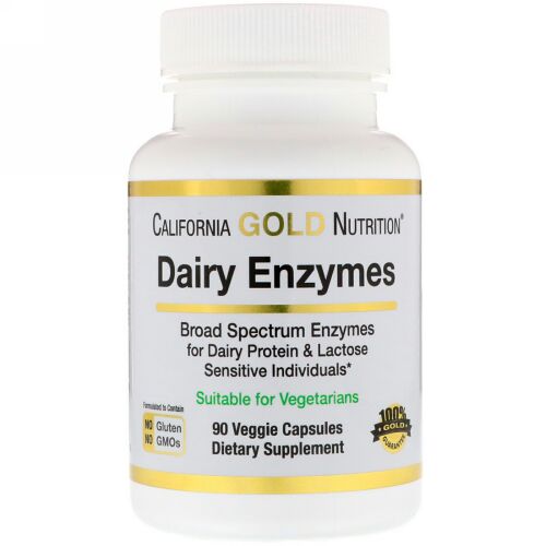 California Gold Nutrition, 乳製品酵素 乳製品プロテイン &  ラクトース 90植物性カプセル (Discontinued Item)