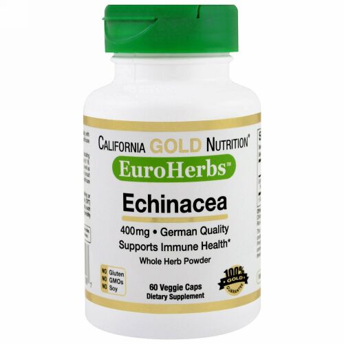 California Gold Nutrition, エキナセア、EuroHerbs、ホールパウダー、400 mg、60ベジカプセル (Discontinued Item)