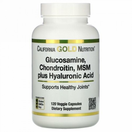 California Gold Nutrition, グルコサミン、コンドロイチン、MSM＋ヒアルロン酸、ベジカプセル120粒