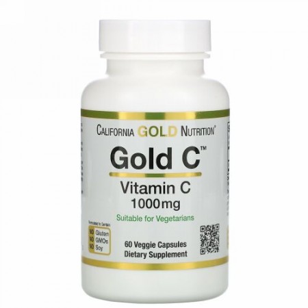 California Gold Nutrition, Gold C（ゴールドC）、ビタミンC、1,000mg、ベジカプセル60粒