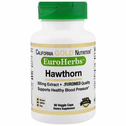 California Gold Nutrition, ユーロハーブス、ホーソンXT、300 mg、ベジカプセル60粒 (Discontinued Item)