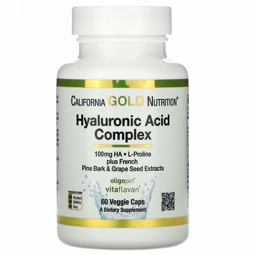 California Gold Nutrition, ヒアルロン酸コンプレックス、ベジカプセル60粒