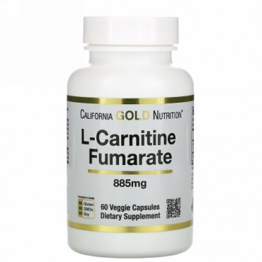 California Gold Nutrition, L-カルニチンフマル酸塩、ヨーロッパ産、Alfasigma社製、885mg、ベジカプセル60粒