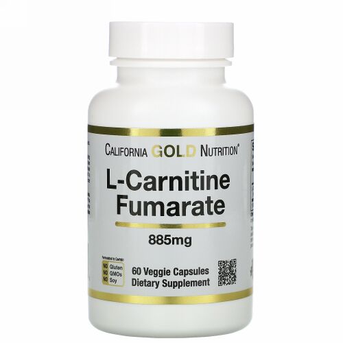 California Gold Nutrition, L-カルニチンフマル酸塩、ヨーロッパ産、Alfasigma社製、885mg、ベジカプセル60粒