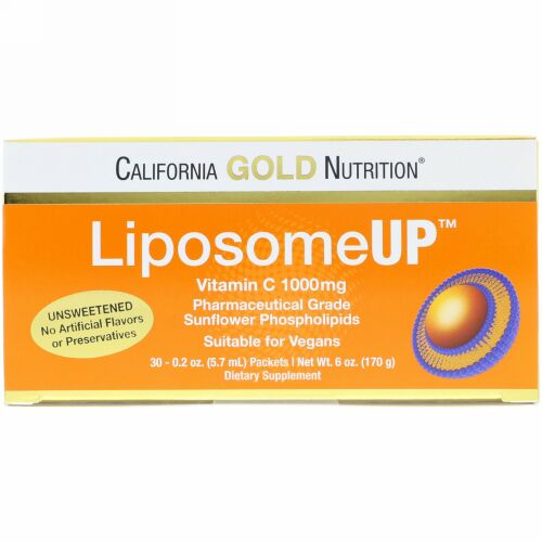 California Gold Nutrition, LiposomeUP（リポソームアップ）、リポソームビタミンC、1,000mg、30包、各5.7ml（0.2オンス） (Discontinued Item)