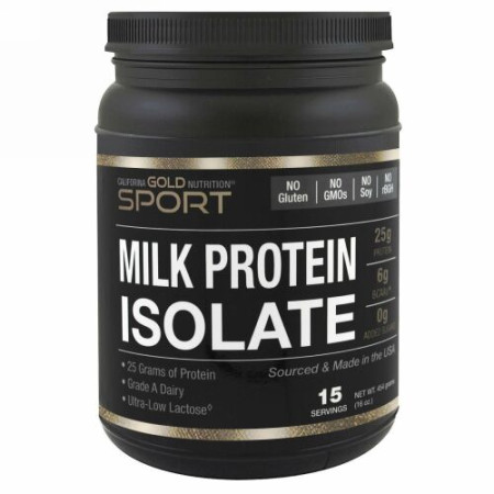 California Gold Nutrition, ミルクプロテインアイソレート、超低乳糖、グルテンフリー、16オンス (454 g) (Discontinued Item)