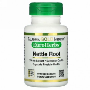 California Gold Nutrition, イラクサ根エキス、EuroHerbs（ユーロハーブ）、250mg、ベジカプセル60粒