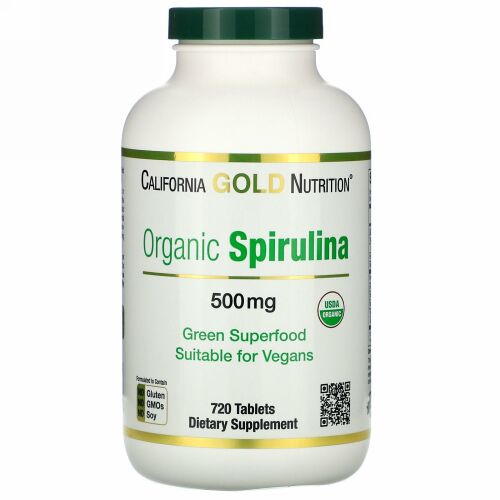California Gold Nutrition, 有機スピルリナ、USDA認定、500mg、720粒