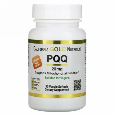 California Gold Nutrition, PQQ、20mg、植物性ソフトジェル30粒