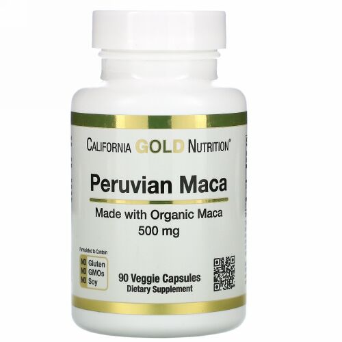California Gold Nutrition, ペルーマカ、500mg、植物性カプセル90粒