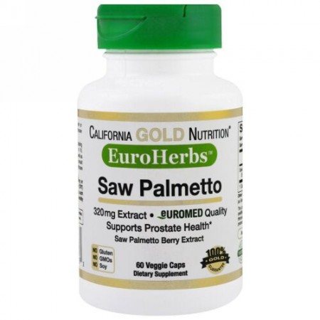 California Gold Nutrition, ユーロハーブ、ノコギリヤシXT、320mg、VC EM、60ct (Discontinued Item)