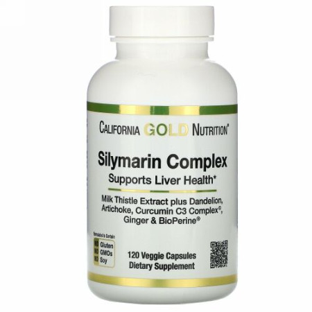 California Gold Nutrition, シリマリンコンプレックス、肝臓の健康、オオアザミ、クルクミン、アーティチョーク、タンポポ、ショウガ、ブラックペッパー、300mg、ベジカプセル120粒