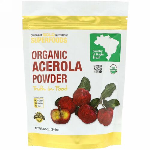 California Gold Nutrition, Superfoods, オーガニックアセロラパウダー、240g（8.5 oz） (Discontinued Item)