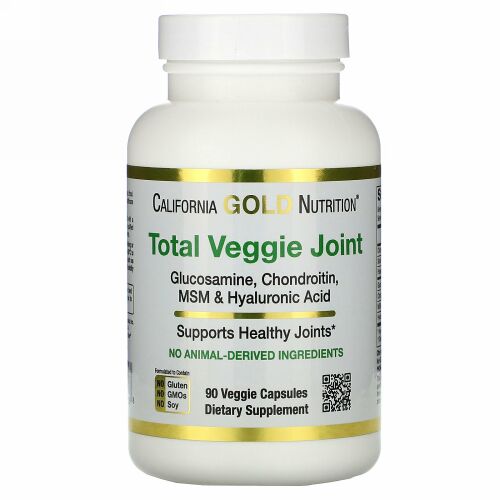 California Gold Nutrition, トータルベジジョイント、ベジタリアングルコサミン、コンドロイチン、MSM、ヒアルロン酸、ベジカプセル90粒