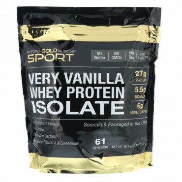 California Gold Nutrition, ホエイタンパク質アイソレートベリーバニラ風味、2270 g（5 lbs）