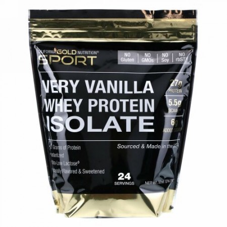 California Gold Nutrition, ホエイタンパク質アイソレートベリーバニラ風味、908 g（2 lbs）