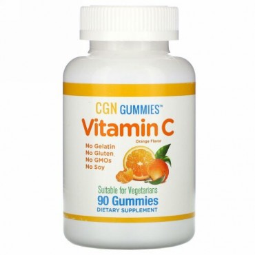 California Gold Nutrition, ビタミンCグミ、天然オレンジ風味、ゼラチンフリー、90粒