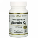 California Gold Nutrition, ビタミンK2（MK-4、MK-6、MK-7、MK-9として）、120mcg、ベジカプセル60粒