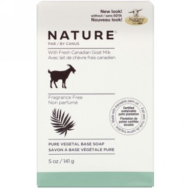 Canus, Pure Vegetal Base Soap with Fresh Canadian Goat Milk, Fragrance Free, 5 oz (141 g) (Discontinued Item)