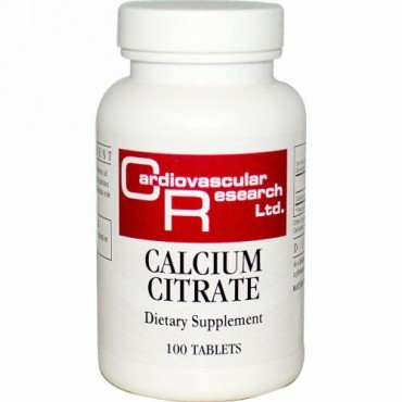 Cardiovascular Research, クエン酸カルシウム, 100 タブレット (Discontinued Item)