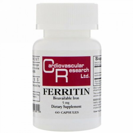 Cardiovascular Research, フェリチン、 5 mg、 60カプセル