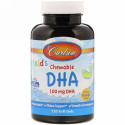 Carlson Labs, Kid's Chewable DHA, Bursting Orange Flavor, 100 mg, 120 Soft Gels