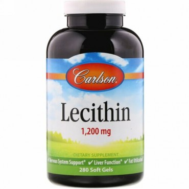 Carlson Labs, レシチン、1,200mg、ソフtゲル280個