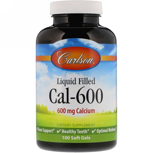 Carlson Labs, 液体封入Cal-600、600 mg、100ソフトジェル