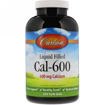 Carlson Labs, リキッド封入Cal-600、600 mg、250ソフトジェル (Discontinued Item)